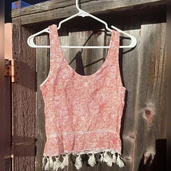 Corey Lynn Calter fringe boho linen top LIKE NEW - Picture 4 of 4